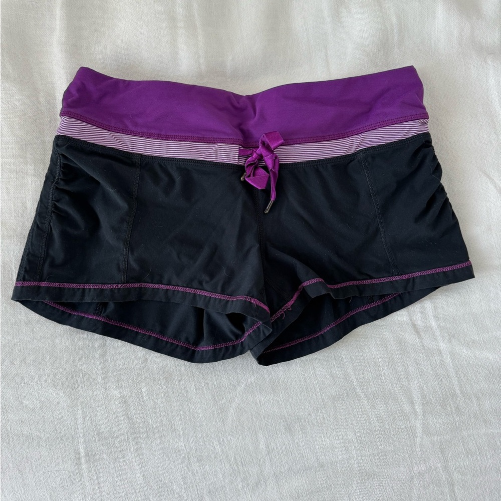 Lululemon purple and black shorts